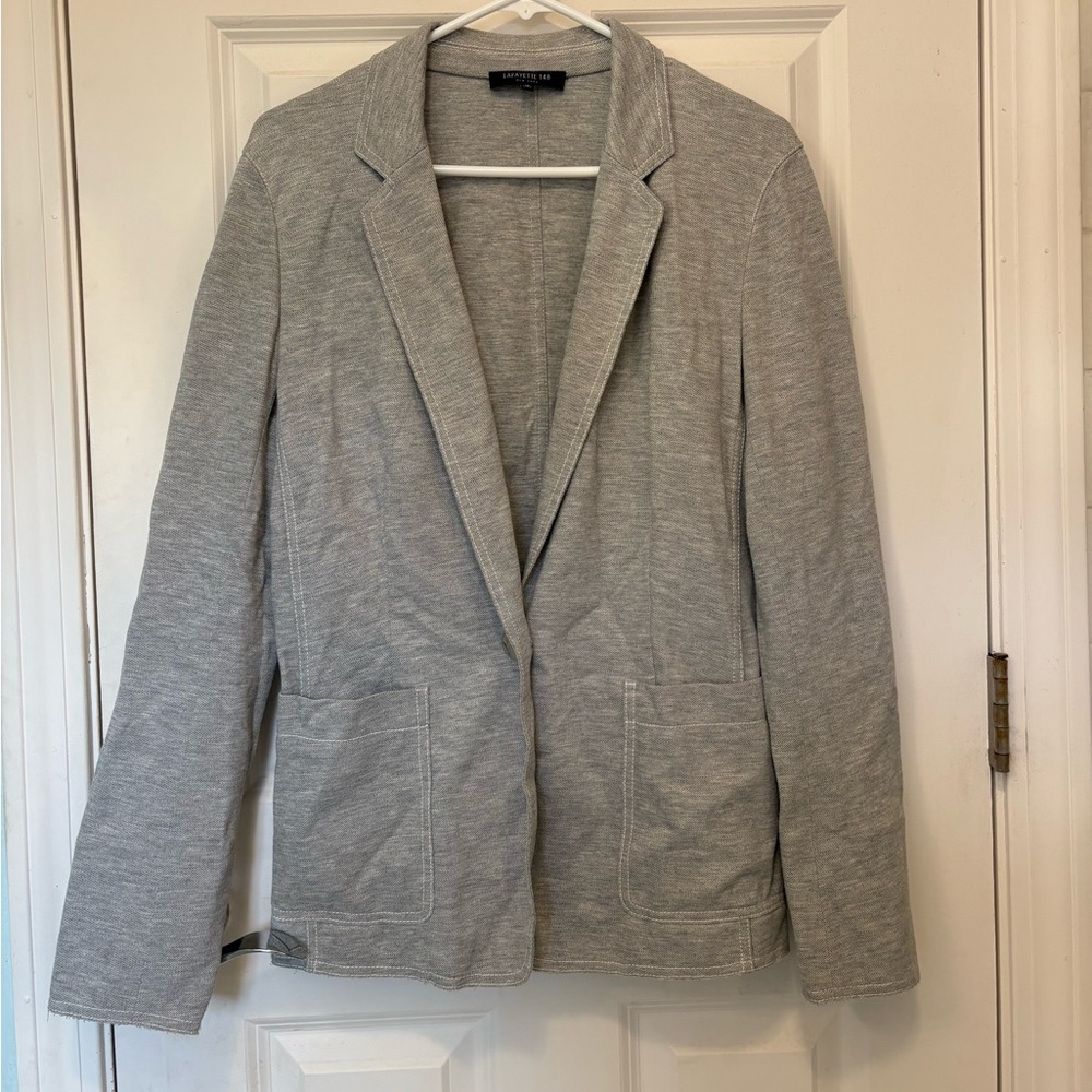 Lafayette 148 New York gray knit blazer